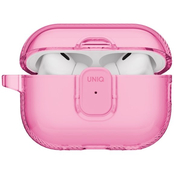 Uniq Glase Pro Apple AirPods Pro 3 tok karabinerrel, rózsaszín