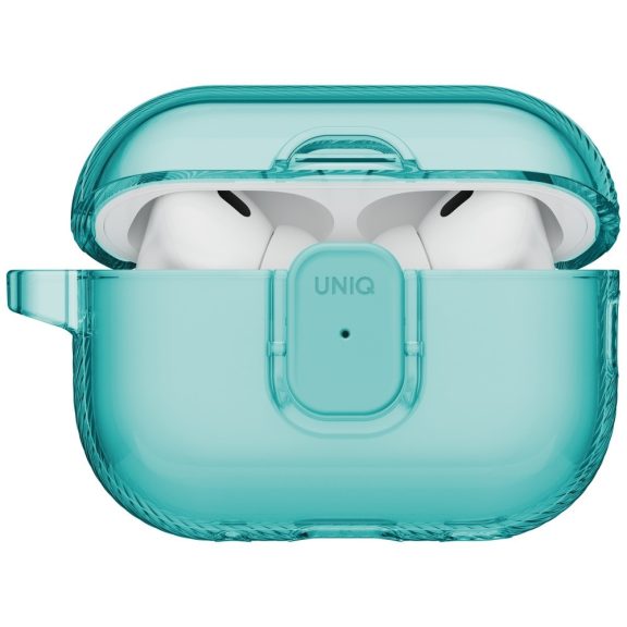 Uniq Glase Pro Apple AirPods Pro 3 tok karabinerrel, türkíz