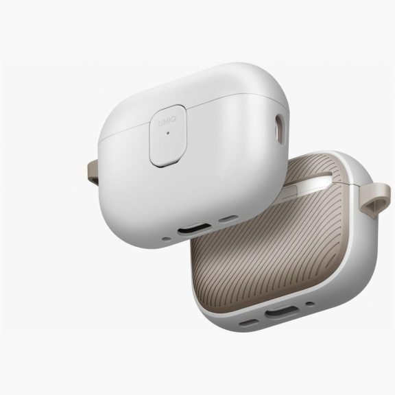 Uniq Clyde Apple AirPods Pro 3 tok karabinerrel, szürke-khaki