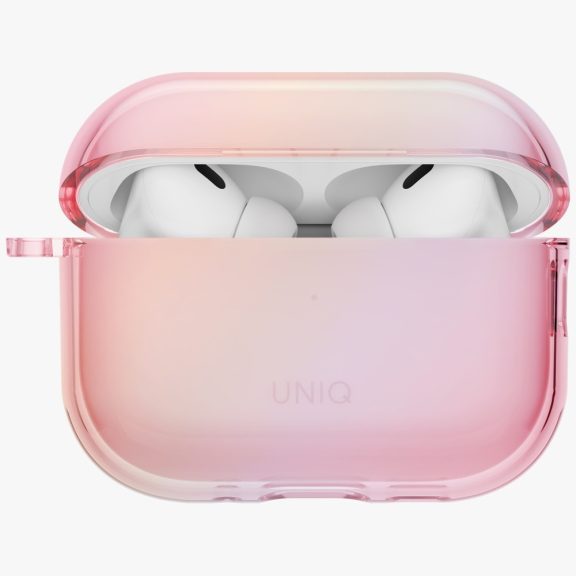 Uniq Iridescia Apple AirPods Pro 3 tok karabinerrel, rózsaszín