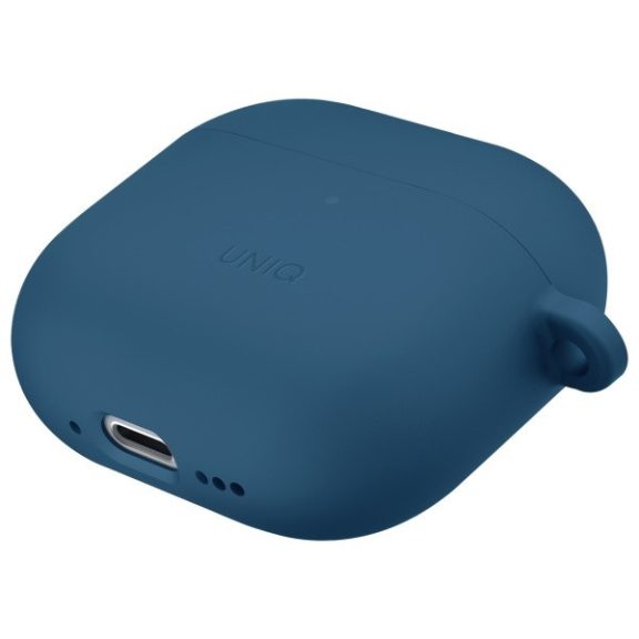 Uniq Iridescia Apple AirPods 4 tok karabinerrel, fülakasztóval, kék