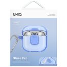 Uniq Glase Pro Apple AirPods 4 tok karabinerrel, kék