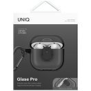 Uniq Glase Pro Apple AirPods 4 tok karabinerrel, szürke