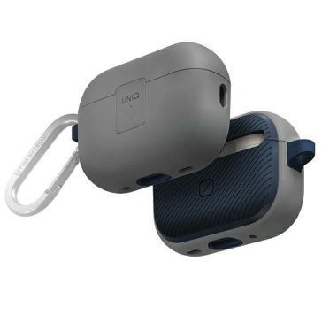   Uniq Clyde Apple AirPods Pro 2 tok karabinerrel, szürke-kék