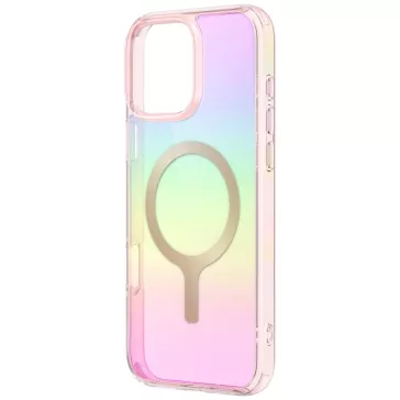   Uniq Hybrid Iridescia iPhone 16 Pro Magsafe tok, színes-rózsaszín (prism)