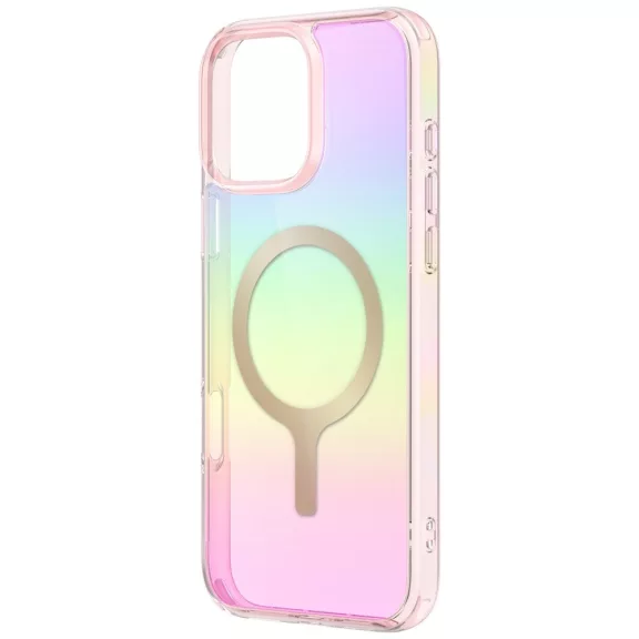 Uniq Hybrid Iridescia iPhone 16 Pro Magsafe tok, színes-rózsaszín (prism)