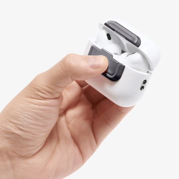 Spigen Lock Fit "M" Apple Airpods Pro /  Airpods Pro 2 fülhallgató tokhoz biztonsági zár, kézpánttal, szürke