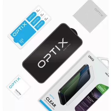   Uniq Optix Covex Clear Apple iPhone Air (2025) tempered glass kijelzővédő üvegfólia felhelyező kerettel, átlászó