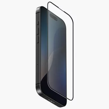   Uniq Optix Matte Apple iPhone 16 Pro tempered glass kijelzővédő üvegfólia felhelyező kerettel, fekete