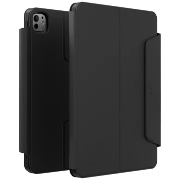   Uniq Rovus 360 Apple iPad Pro 13 2024 / 2025 mágneses tok kitámasztóval, 360 fokban forgatható, fekete