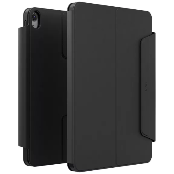 Uniq Rovus 360 Apple iPad 11 2025 / iPad 10.9 2022 mágneses tok kitámasztóval, 360 fokban forgatható, fekete