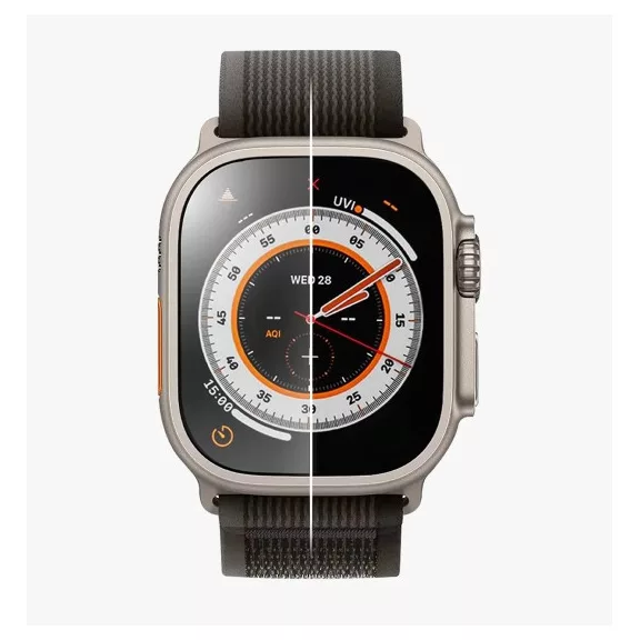 Uniq Optix Duo Pro Apple Watch Ultra 3 / 2 / 1 49mm Anti-reflecting tempered kijelzővédő fólia, ezüst