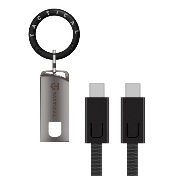 Tactical OODA Loop USB-C-USB-C töltő- és adatkábel, kulcstartó, fekete