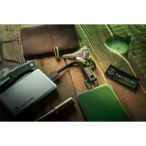 Tactical OODA Loop USB-C-USB-C töltő- és adatkábel, kulcstartó, fekete