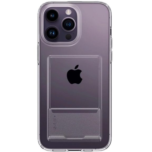 Spigen Crystal Slot Apple iPhone 14 Pro tok kártyatartóval, Crystal Clear, átlátszó
