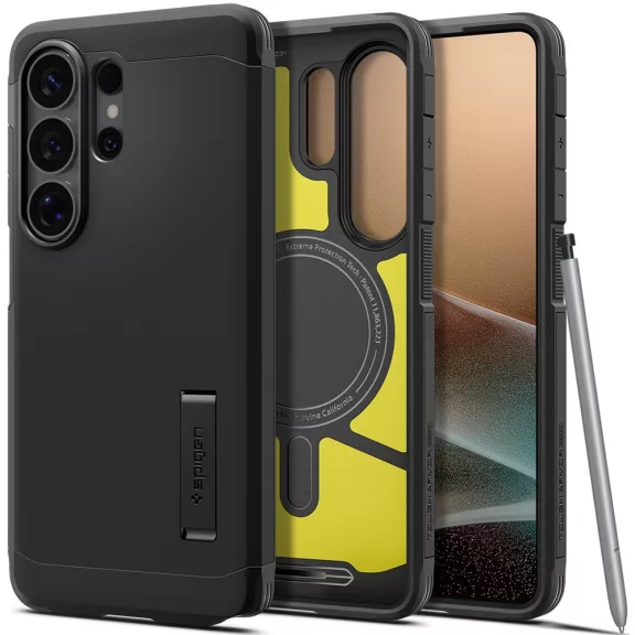 Spigen Tough Armor MagFit Samsung Galaxy S26 Ultra tok, MagSafe, Black, fekete