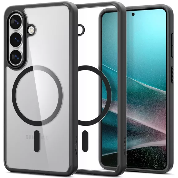 Spigen Ultra Hybrid MagFit Samsung Galaxy S26 Plus tok, Matte Black, átlátszó-fekete