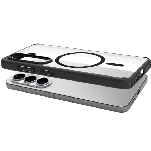 Spigen Ultra Hybrid MagFit Samsung Galaxy S26 Plus tok, Matte Black, átlátszó-fekete