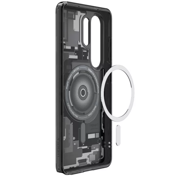 Spigen Ultra Hybrid MagFit Samsung Galaxy S26 Ultra tok, MagSafe, Zero One, átlátszó-fekete