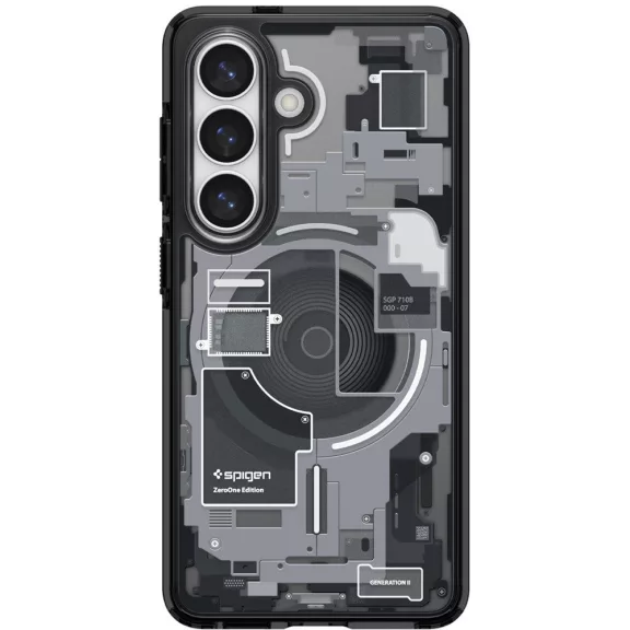 Spigen Ultra Hybrid MagFit Samsung Galaxy S26 tok, MagSafe, Zero One, átlátszó-fekete