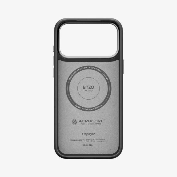 Spigen Enzo Aramid T MagFit Apple iPhone 17 Pro tok, MagSafe, Black, fekete