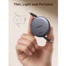 Ugreen USB-C-USB-C behúzható, állítható töltő-és adatkábel automatikus visszatekeréssel, 100W, 1m, fekete