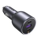 Ugreen CD130 2x USB-C + USB-A autós töltő, 130W, PD, fekete