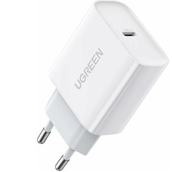 Ugreen CD137 USB-C hálózati töltő adapter, PD 3.0, 20W, fehér