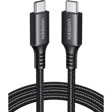   Ugreen US567 USB-C-USB-C töltő-és adatkábel, Nylon, 60W, 3A, 1m, fekete
