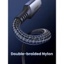 Ugreen US567 USB-C-USB-C töltő-és adatkábel, Nylon, 60W, 3A, 1m, fekete