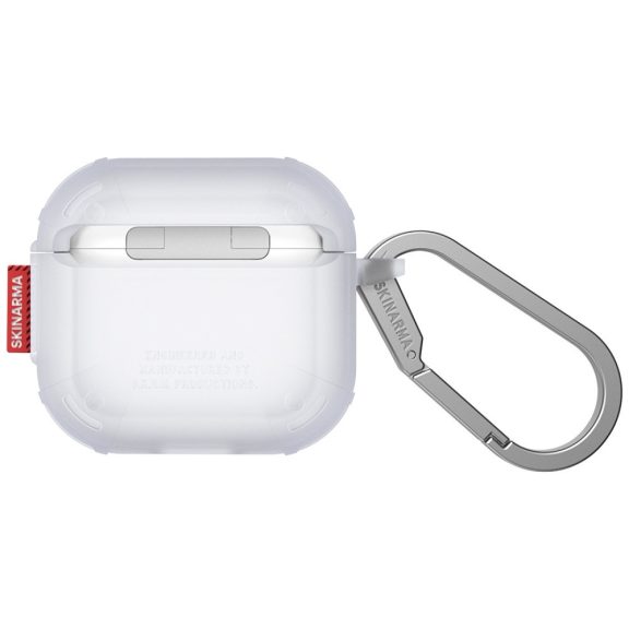 Skinarma Mecha CE AirPods 4 tok karabinerrel, Frost, átlátszó