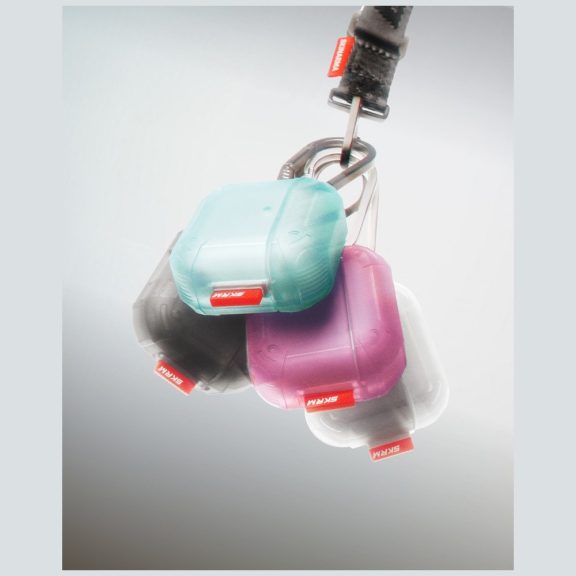 Skinarma Mecha CE AirPods 4 tok karabinerrel, Fuchsia, rózsaszín