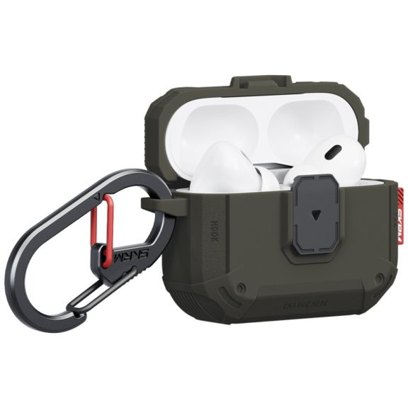 Skinarma Mecha LE AirPods Pro 3 tok karabinerrel, Forest, sötétzöld