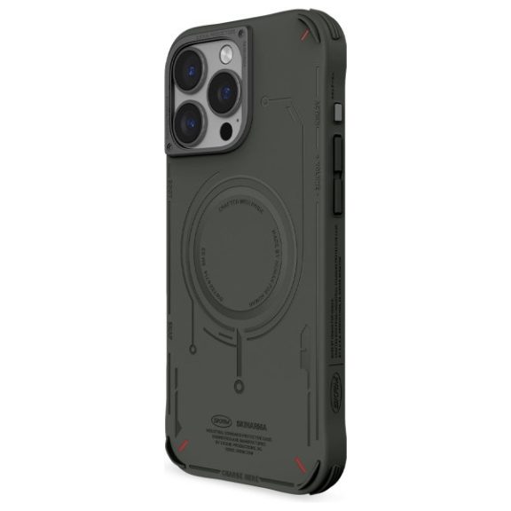 Skinarma Mecha Apple iPhone 16 Pro mágneses tok, olivazöld / szürke