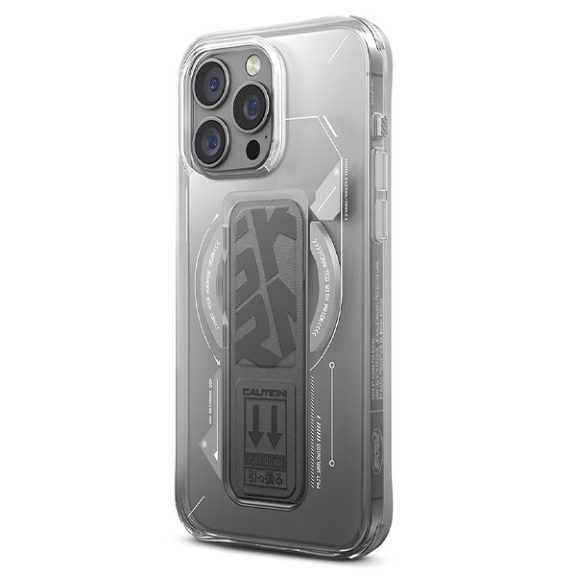 Skinarma Helio Apple iPhone 16 Pro mágneses tok kitámasztóval, ezüst