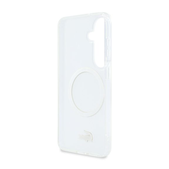 Lacoste PC/TPU Frosted Finish Gold Logo Samsung Galaxy S26 mágneses tok, fehér