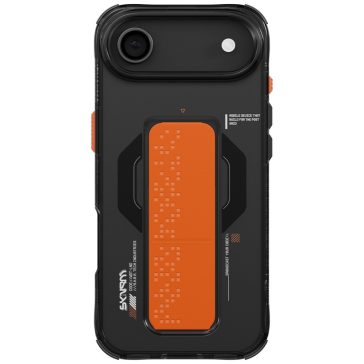   Skinarma Haxa Apple iPhone Air (2025) mágneses tok kitámasztóval, Magsafe kompatibilis, fekete