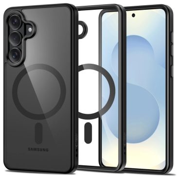   Tech-Protect Magmat Samsung Galaxy S26 hátlap tok, MagSafe, átlátszó-fekete