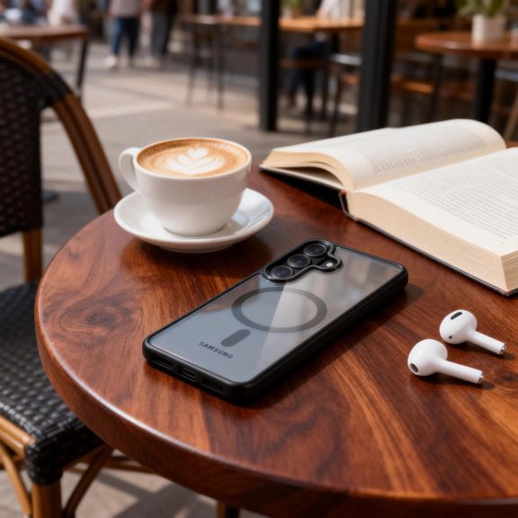 Tech-Protect Magmat Samsung Galaxy S26 Plus hátlap tok, MagSafe, átlátszó-fekete