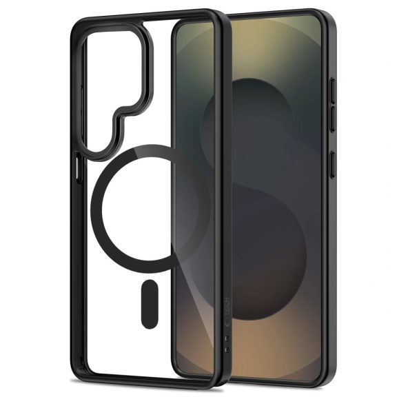 Tech-Protect Magmat Samsung Galaxy S26 Ultra hátlap tok, MagSafe, átlátszó-fekete