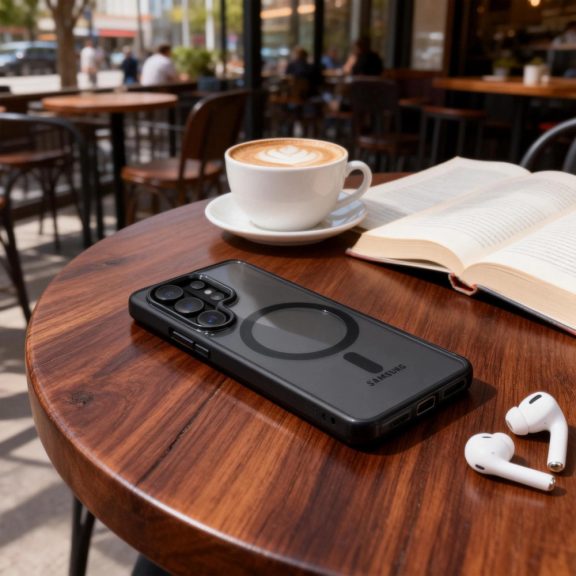 Tech-Protect Magmat Samsung Galaxy S26 Ultra hátlap tok, MagSafe, átlátszó-fekete