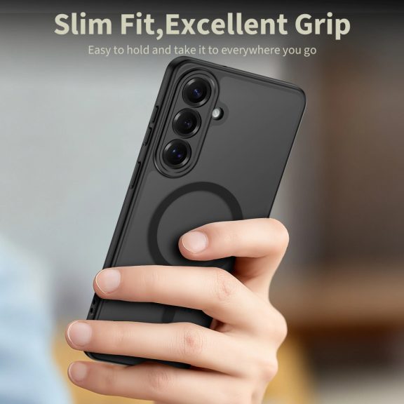 Tech-Protect BasicMag Samsung Galaxy S26 hátlap tok, MagSafe, áttetsző-fekete