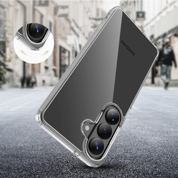 Tech-Protect Flexair Hybrid Samsung Galaxy S26 Plus hátlap tok, megerősített sarok, átlátszó