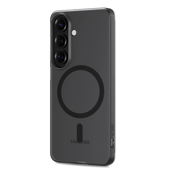 Tech-Protect MagSlim Samsung Galaxy S26 hátlap tok kitámasztóval, MagSafe, áttetsző-fekete