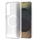 Tech-Protect MagSlim Samsung Galaxy S26 hátlap tok kitámasztóval, MagSafe, áttetsző-fehér