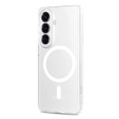 Tech-Protect MagSlim Samsung Galaxy S26 hátlap tok kitámasztóval, MagSafe, áttetsző-fehér