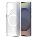 Tech-Protect MagSlim Samsung Galaxy S26 Ultra hátlap tok kitámasztóval, MagSafe, áttetsző-fehér