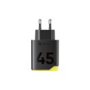 Tactical Minimi USB-C-USB-C gyorstöltő adapter, kompakt, GaN, 45W, sárga-fekete