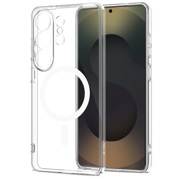 Tech-Protect Flexair Samsung Galaxy S26 Ultra hátlap tok, megerősített sarok, MagSafe, átlátszó-fehér