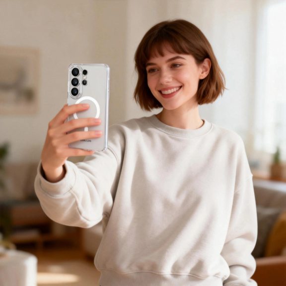 Tech-Protect Flexair Samsung Galaxy S26 Plus hátlap tok, megerősített sarok, MagSafe, átlátszó-fehér